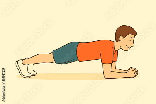 vector illustration of a man exercising