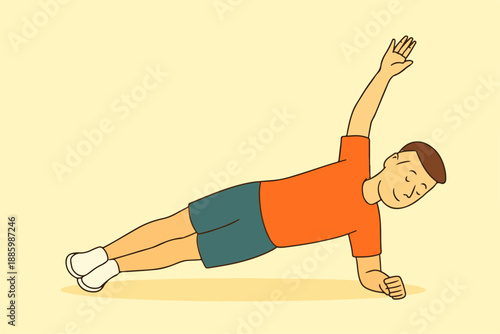 vector illustration of a man exercising