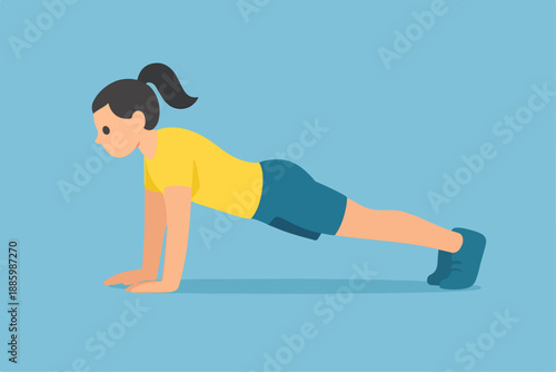 young woman exercising