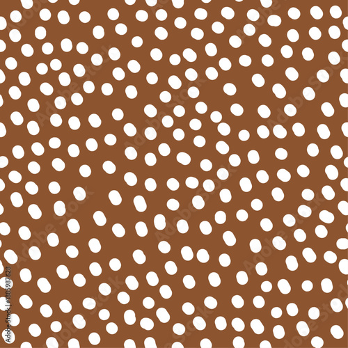 Abstract geometric white and red polka dot seamless pattern design for textile, fabric, and clothing packaging prints. Cute funny illustration wallpaper background vector