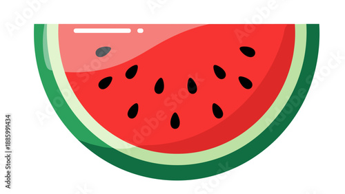 A vibrant and juicy watermelon slice a refreshing summer fruit isolated on white background.