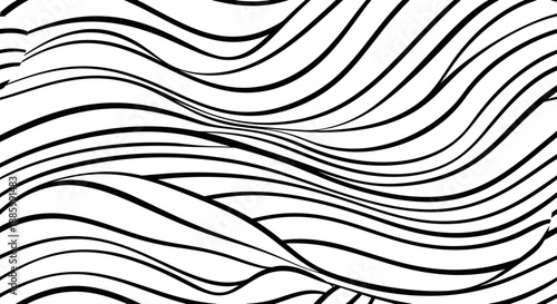 Abstract Black and White Wavy Line Pattern.