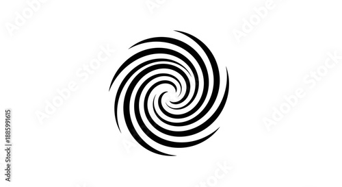 Abstract Black Swirl Pattern on White Background.