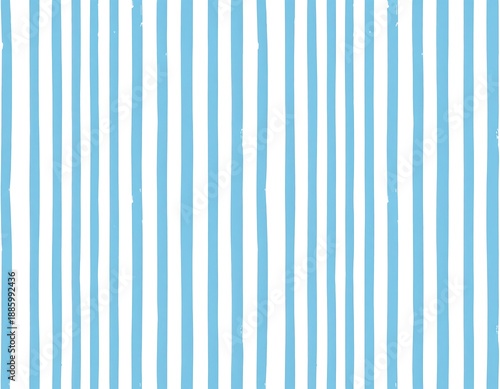 Pale blue and white, hand-drawn stripes form a simple, uneven, vertical pattern on a bright white background
