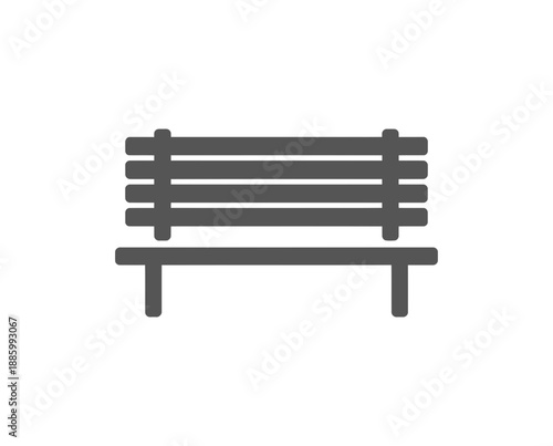 A minimalist vector graphic of a simple park bench with a flat design