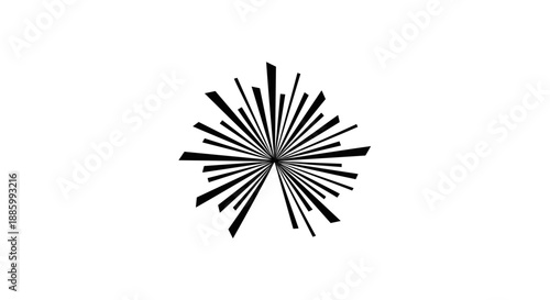Abstract Burst of Black Lines Radiating Outward.