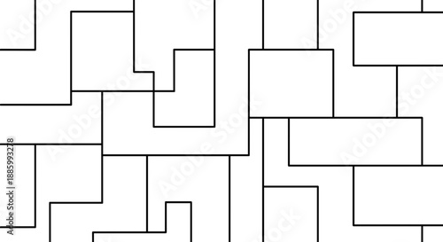 Abstract Geometric Pattern of Intersecting Rectangles and Squares.