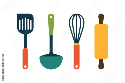 Colorful Kitchen Utensils for Cooking and Baking Needs