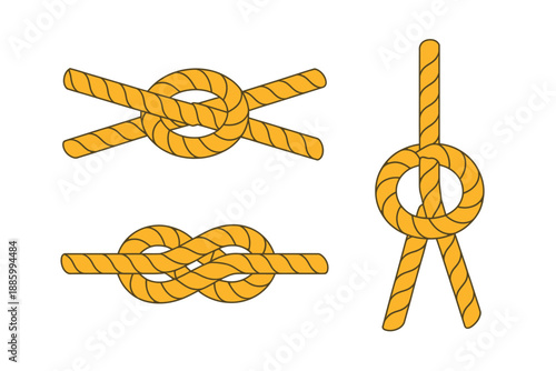 Yellow Rope Knots Illustration Set