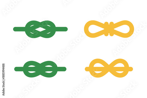 Colorful Knot Illustrations in Green and Yellow