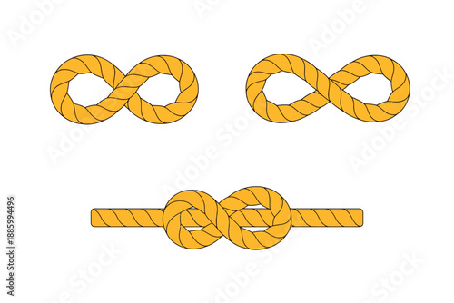Yellow Rope Knots and Infinity Symbols