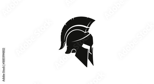 Ancient Spartan Warrior Helmet Silhouette Icon 5.