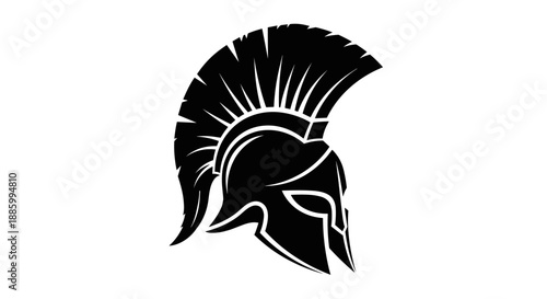Ancient Spartan Warrior Helmet Silhouette Icon 10.