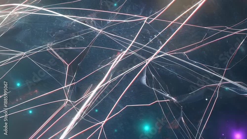 Digital Web: An ethereal network of interconnected lines and structures. Creating a complex abstract visual representation of the digital web.