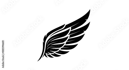 Black Angel Wing Graphic Design Element.