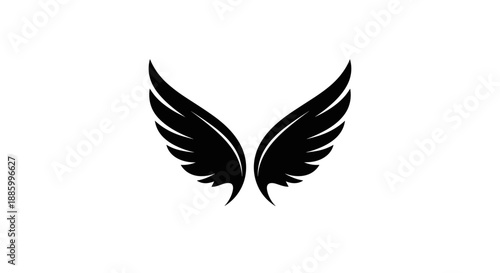 Black Angel Wings Graphic Design Element 3.