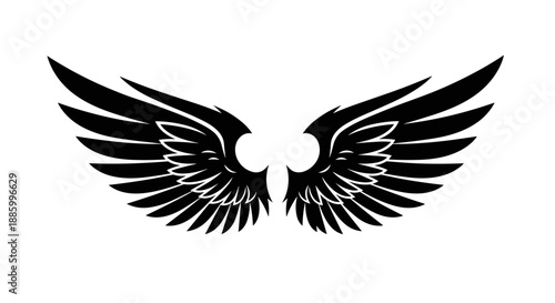 Black Angel Wings Graphic Design Element 5.