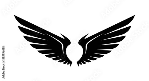 Black Angel Wings Silhouette Graphic Design 2.