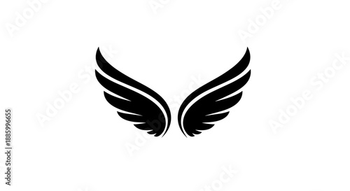 Black Angel Wings Silhouette Graphic Design Element 1.