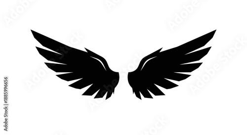 Black Angel Wings Silhouette Graphic Design 3.