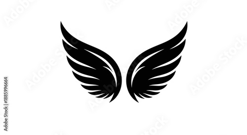 Black Angel Wings Silhouette Graphic Design Element 2.