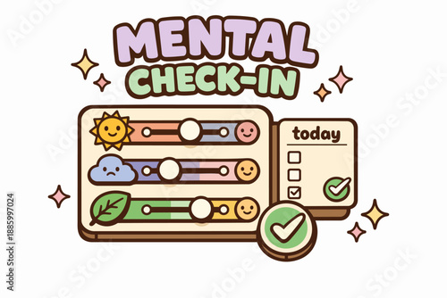 Mental check-in mood tracker dashboard with sliders and checklist