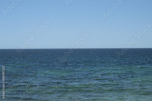blue sea and blue sky