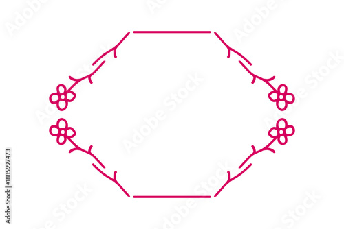 floral octagon frame