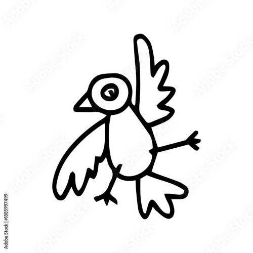 hand drawn bird