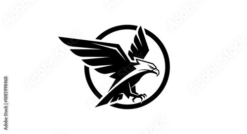 Black Eagle Emblem Logo Design Vector.