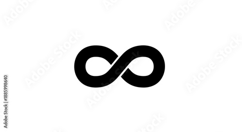 Black Infinity Symbol on White Background.