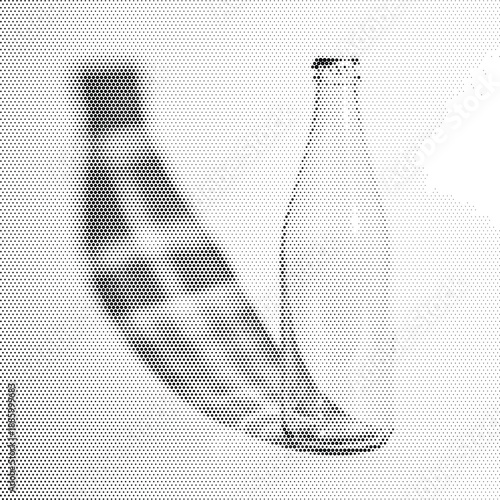 Halftone Glass Bottle Shadow Product Design Graphic for Branding