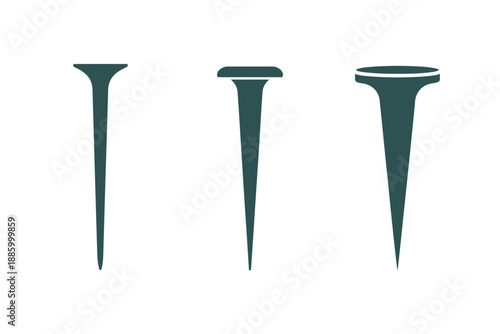Three green plastic garden stakes