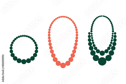 Colorful Beaded Necklace Set Illustrations