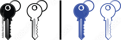 Key icons set for security access and home privacy vector illustration