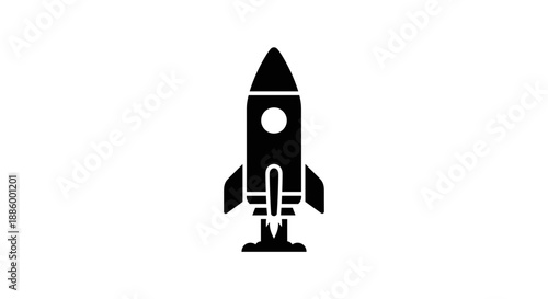 Black silhouette of a rocket launching into space 6.