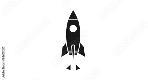 Black Silhouette of a Rocket Ship Ascending 1.