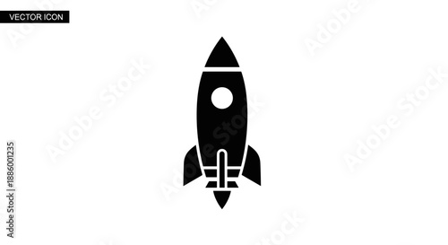 Black Silhouette of a Rocket Ship Launching Upwards 4.