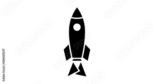 Black Silhouette of a Rocket Ship Launching Upwards 6.