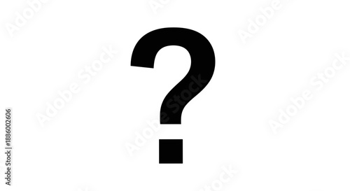 Bold Black Question Mark Symbol on White Background.