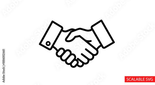 Business Handshake Icon Symbolizing Agreement and Partnership.
