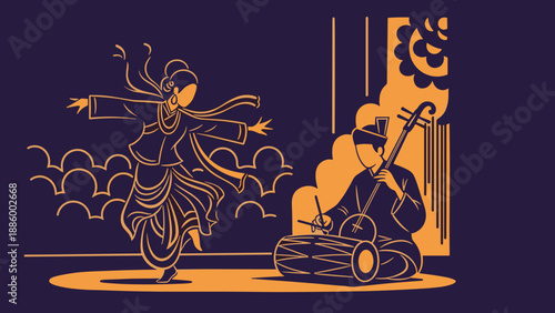 Captivating Indian Classical Dance Performance with Live Music.