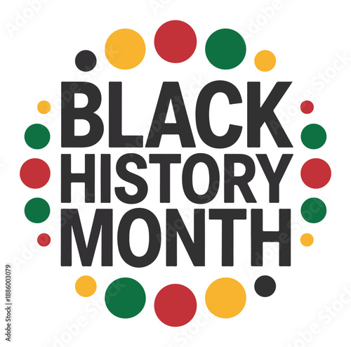 Black History Month Celebration Logo with Colorful Circles