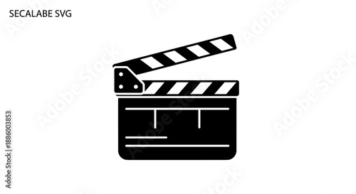 Clapperboard Icon for Film Production and Cinema Industry.
