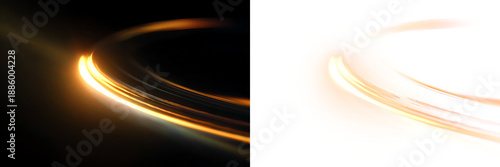 PNG Gold Light Ring with Radiant Glow Isolated on Transparent Background for Overlay