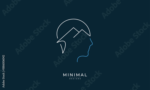 Human Mind Intelligence Icon – Creative Thinking, Innovation, Artificial Intelligence Concept Symbol