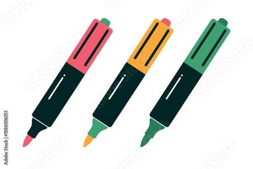 Colorful Markers or Highlighters Illustration