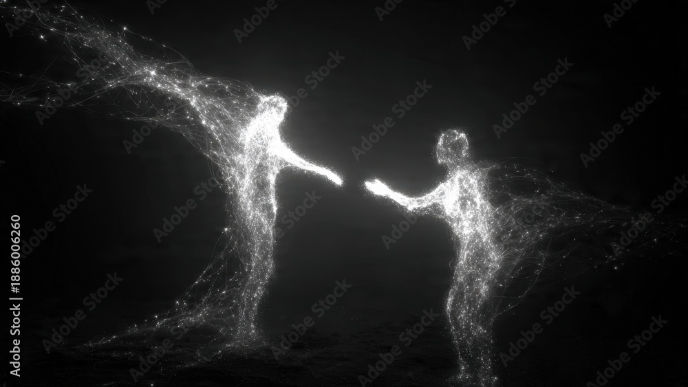 Obraz premium Sparkling Figures Reaching