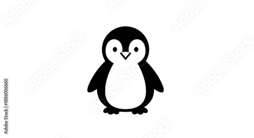 Cute cartoon penguin illustration simple design.