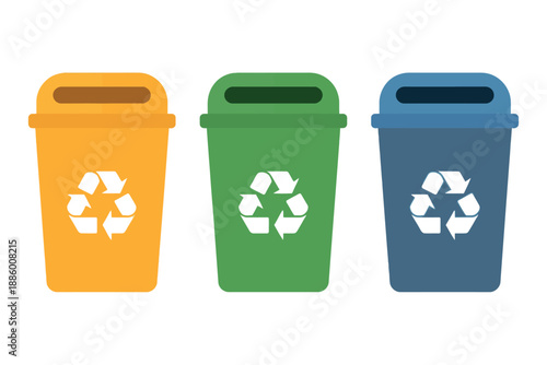 Colorful Recycling Bins for Eco-Friendly Waste Management and Sorting